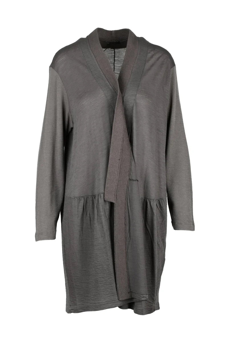 Long Open Cardigan - Brown