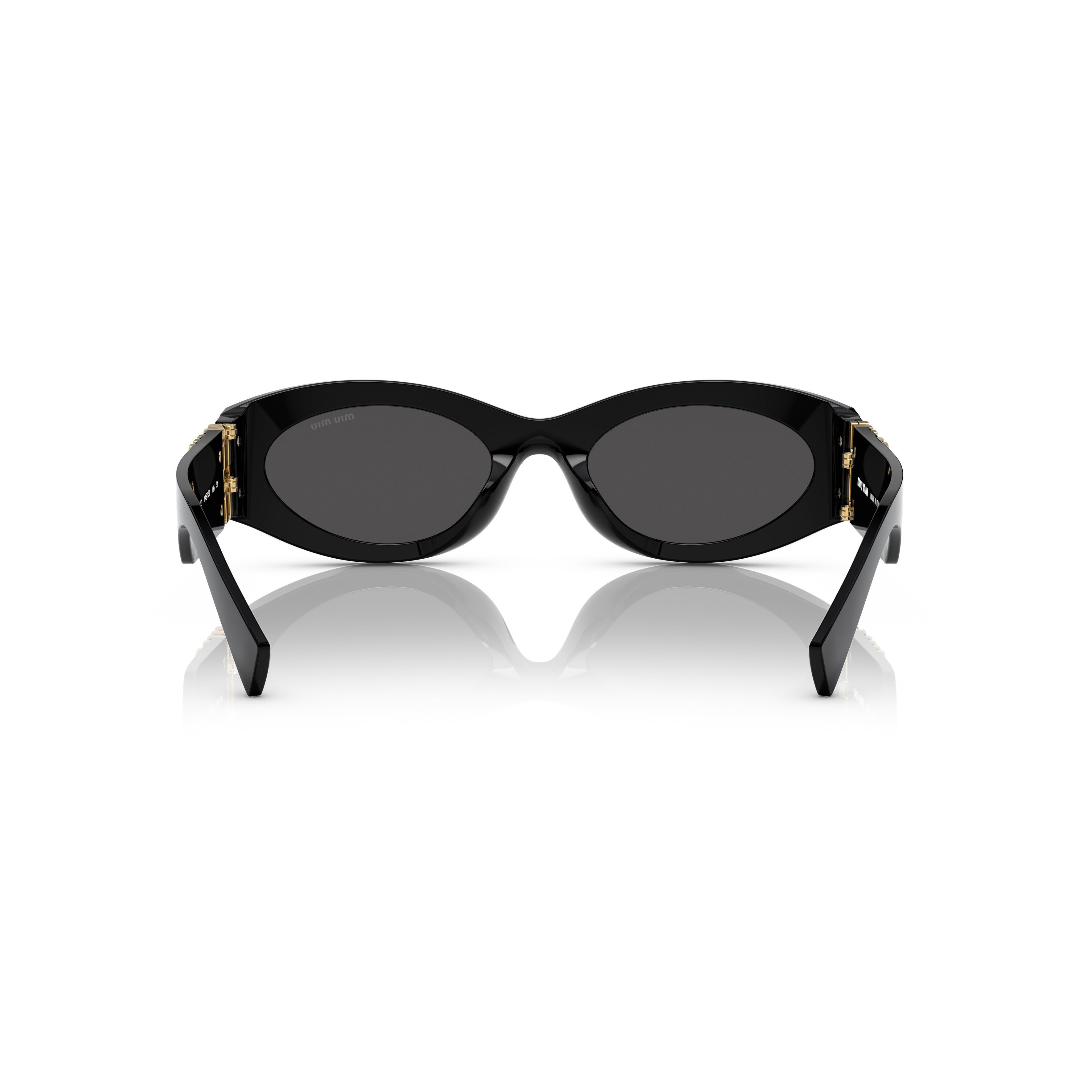 0mu 11ws Elongated Oval Black Acetate Sunglasses