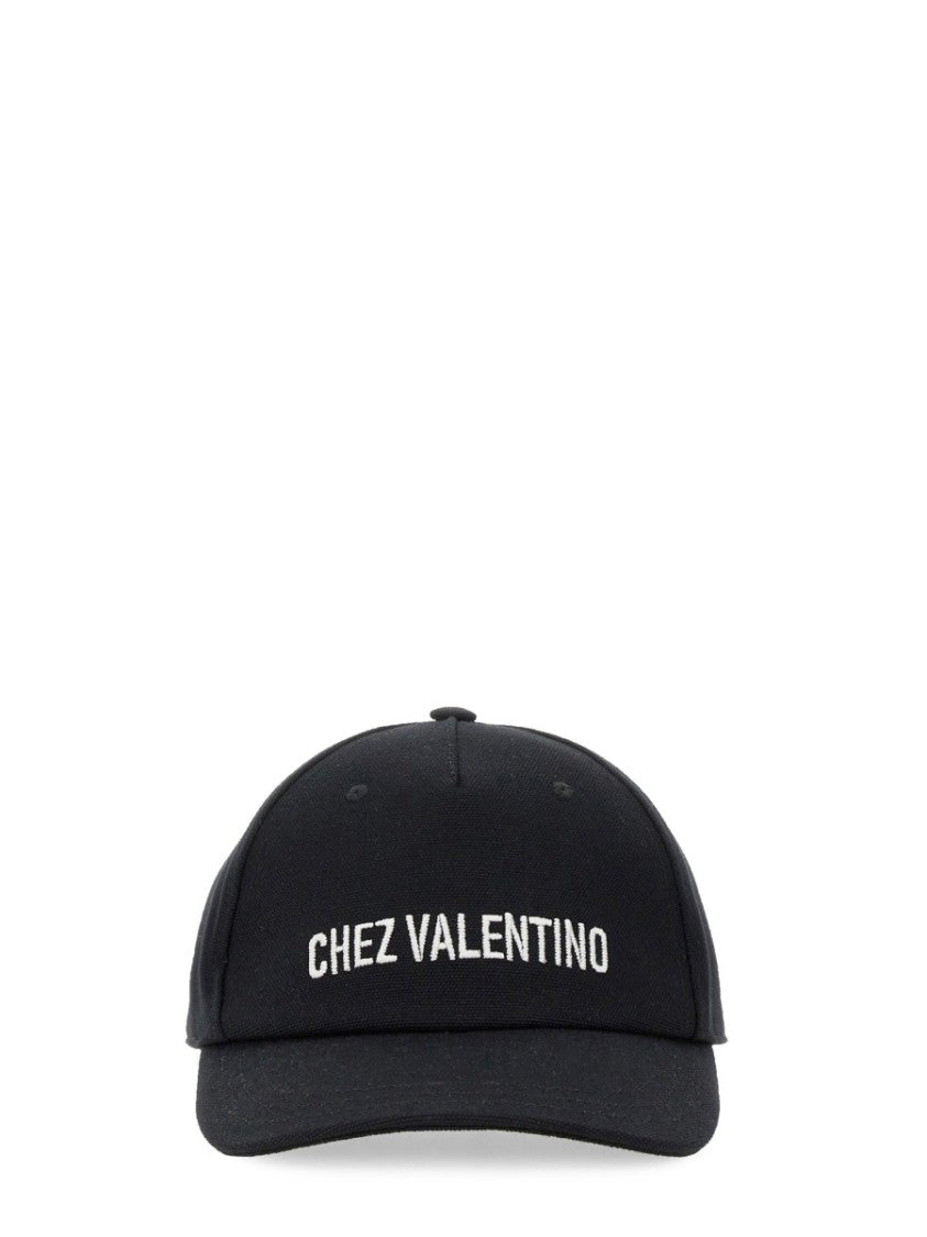 Embroidered Black Cotton Baseball Cap