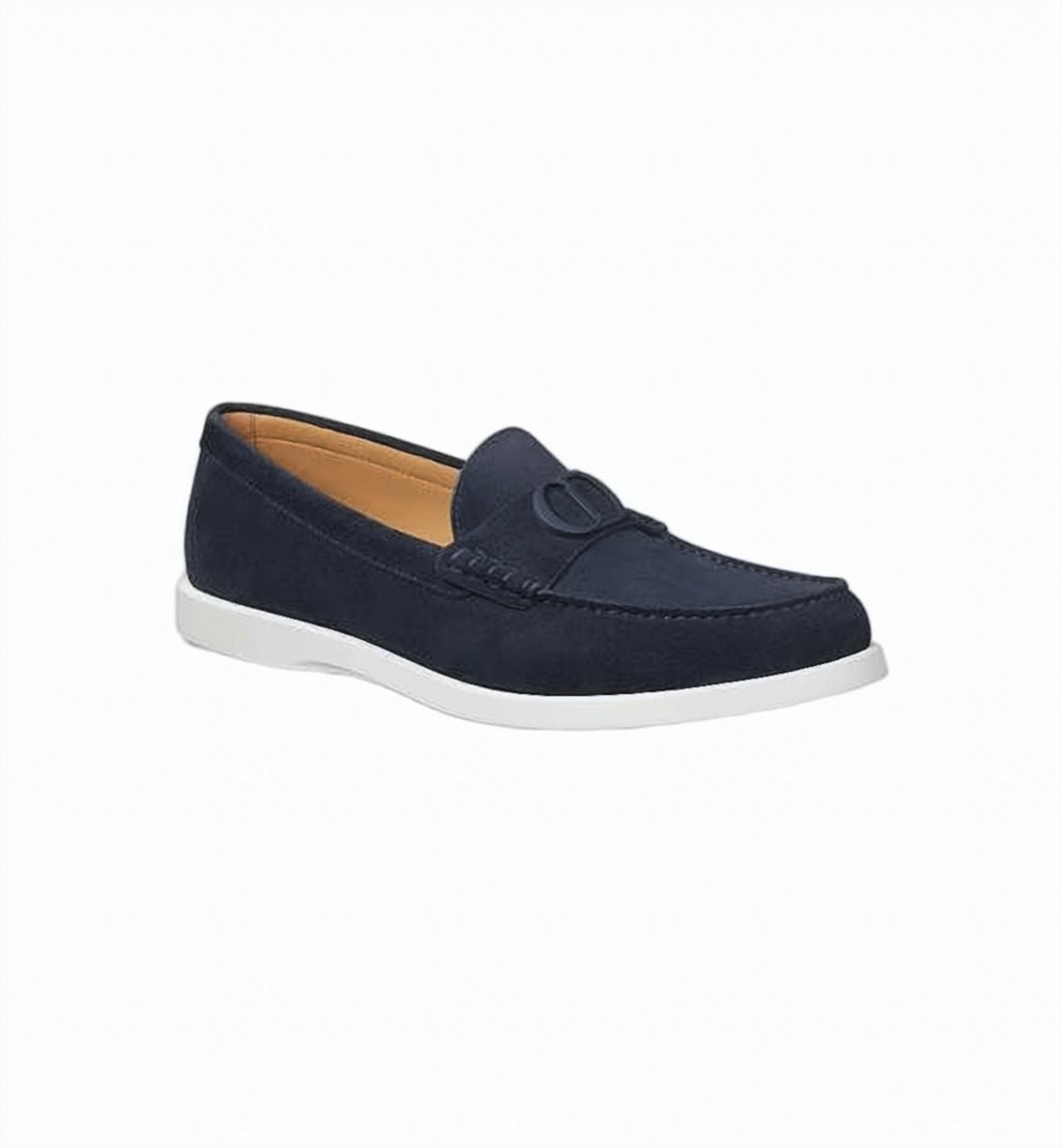 Blue Calf Leather and Suede Loafers