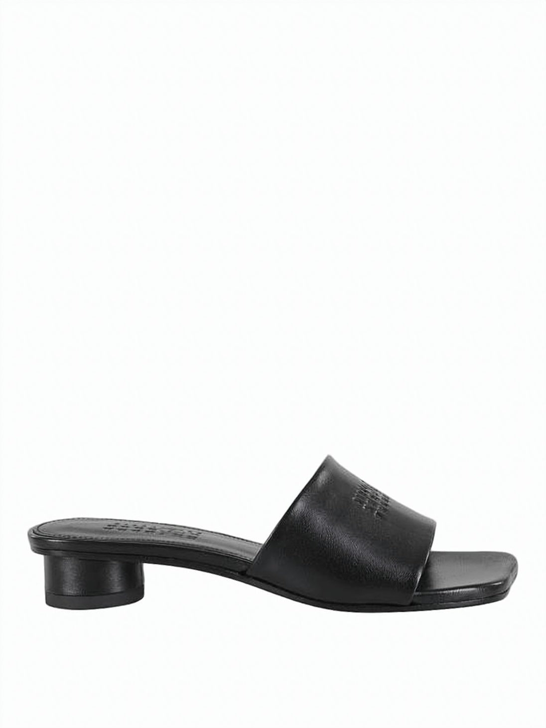 Black Sandal with Low Cylindrical Heel