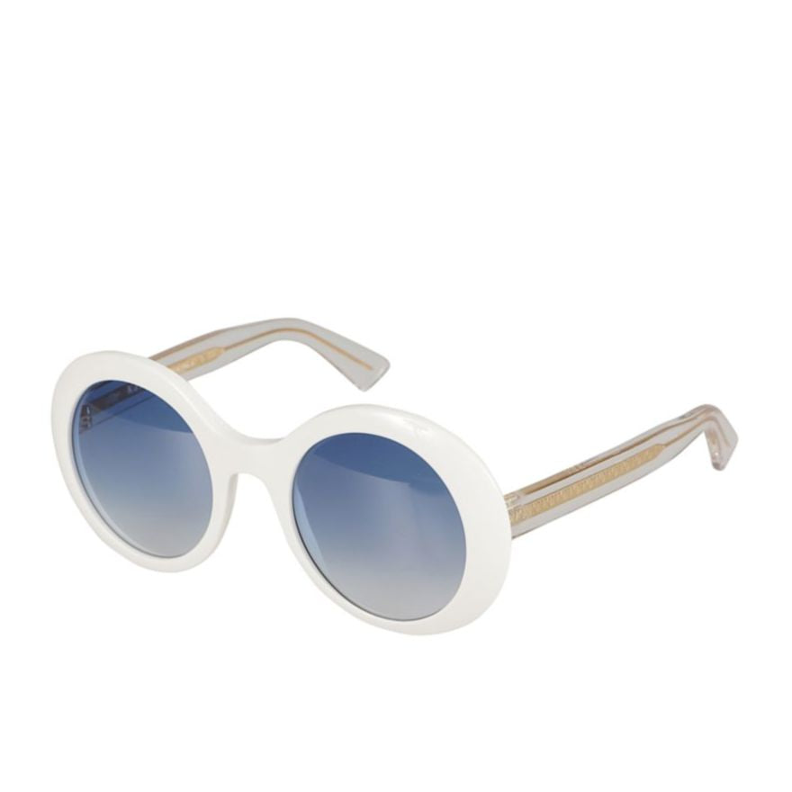 Audrey Large Round Frame Sunglasses with Gradient Blue Tint