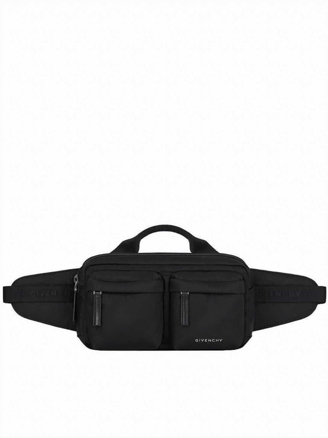 Rectangular Belt Bag with Front Zippered Pockets