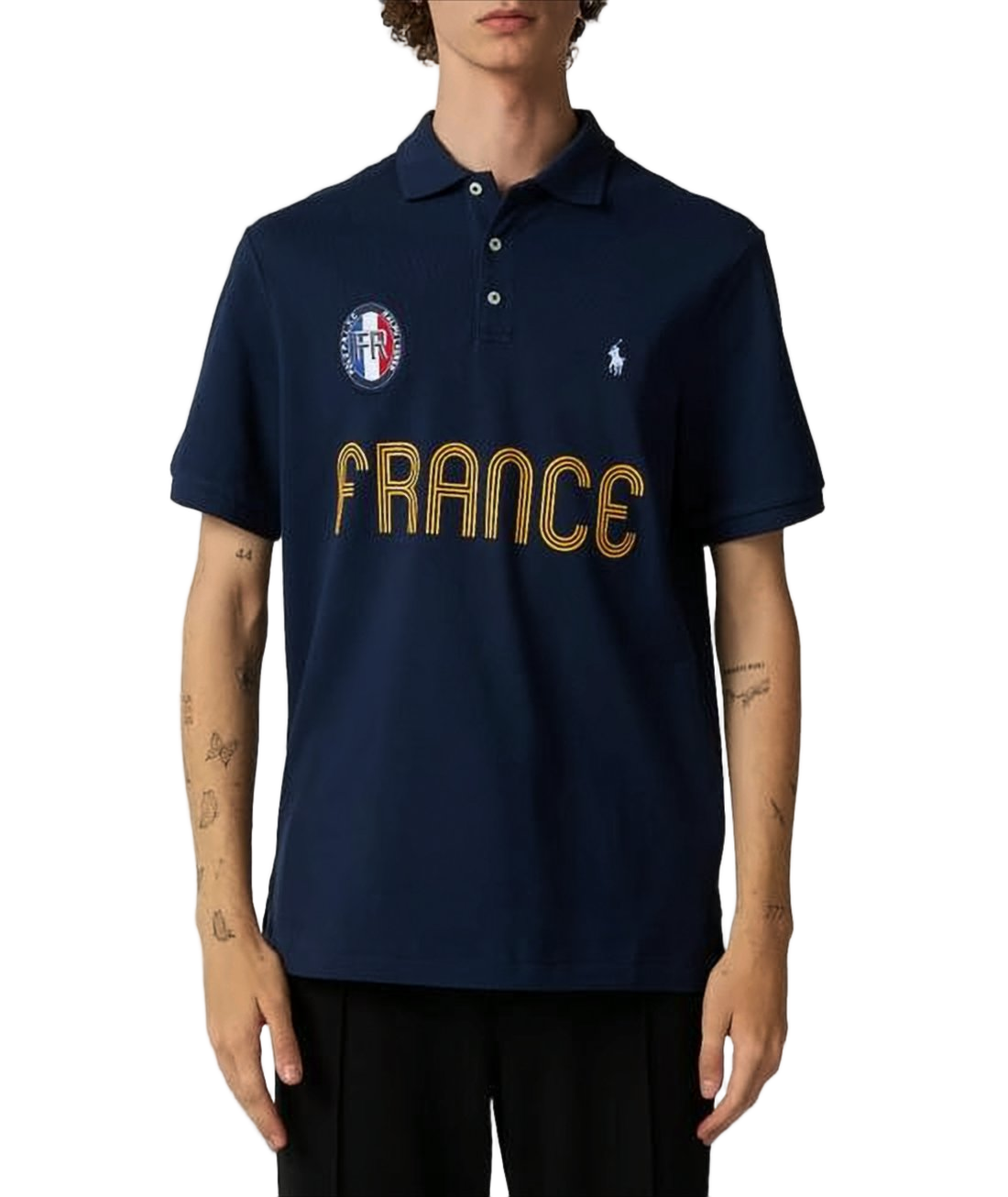 Classic Short-Sleeve Polo with Bold Graphic Detailing