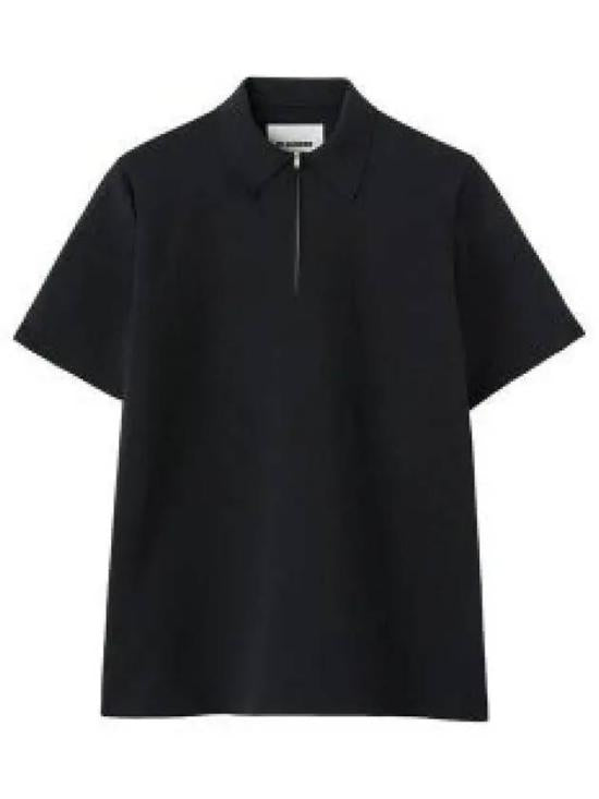 Zip-Collar Polo T-Shirt in Smooth Polyester Finish