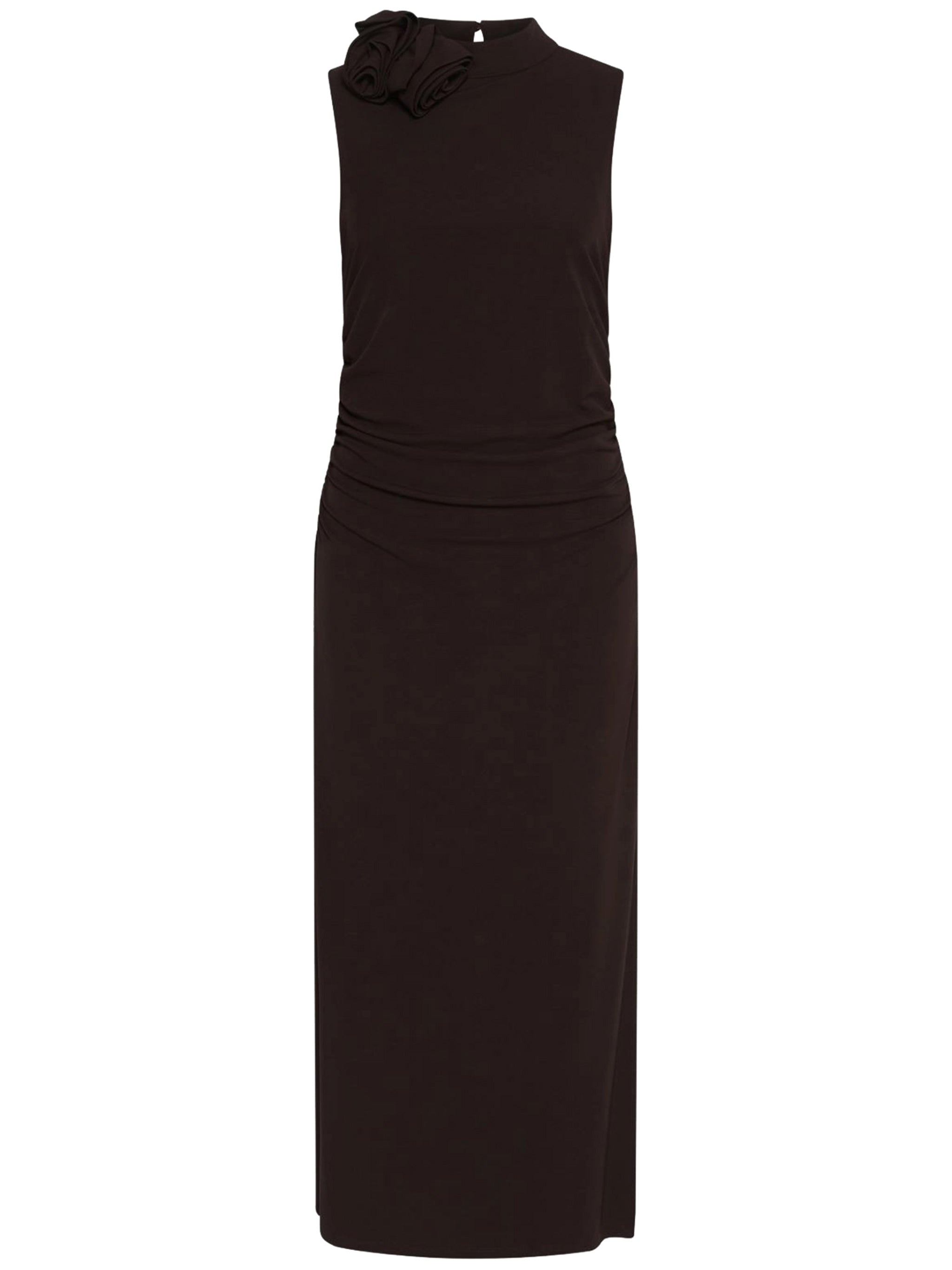 Black Mllmirra Fitted Midi Floral Dress