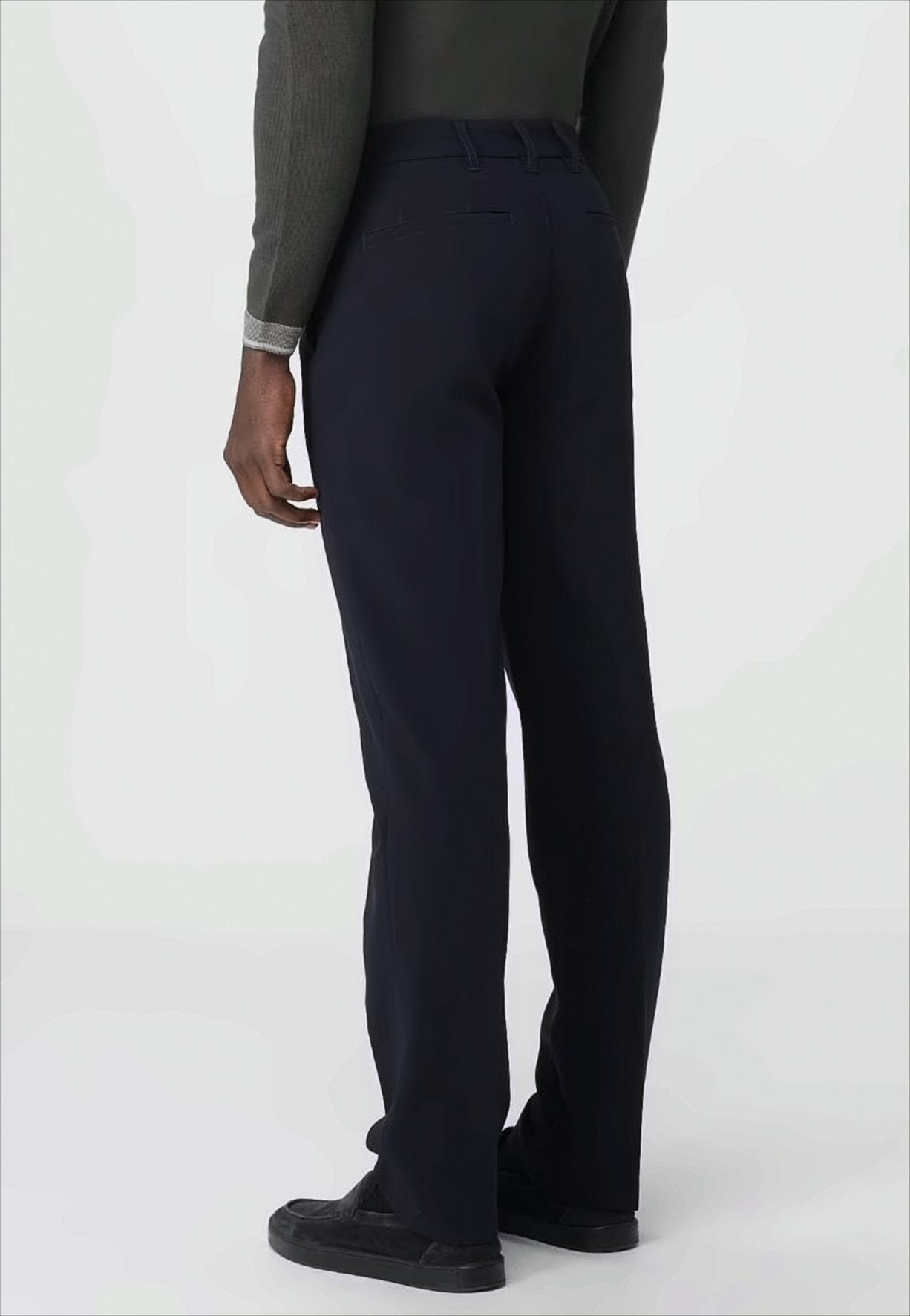 Blue Chinos With Structured Silhouette