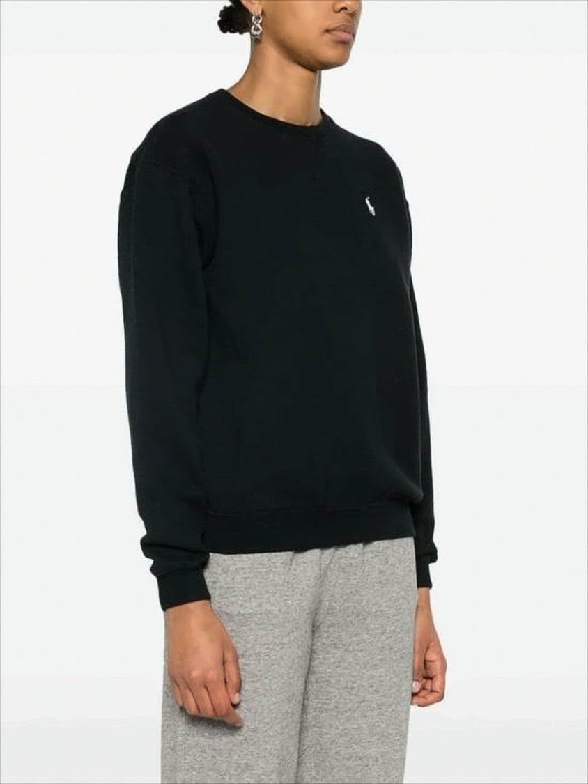 Relaxed-Fit Long-Sleeve Top with Embroidered Logo