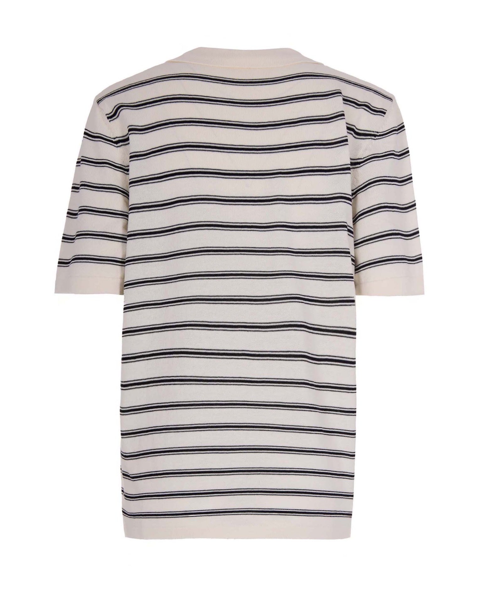 Striped Knit Polo Shirt