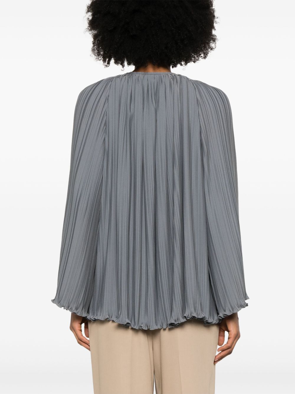 Gathered Tie Neck Blouse