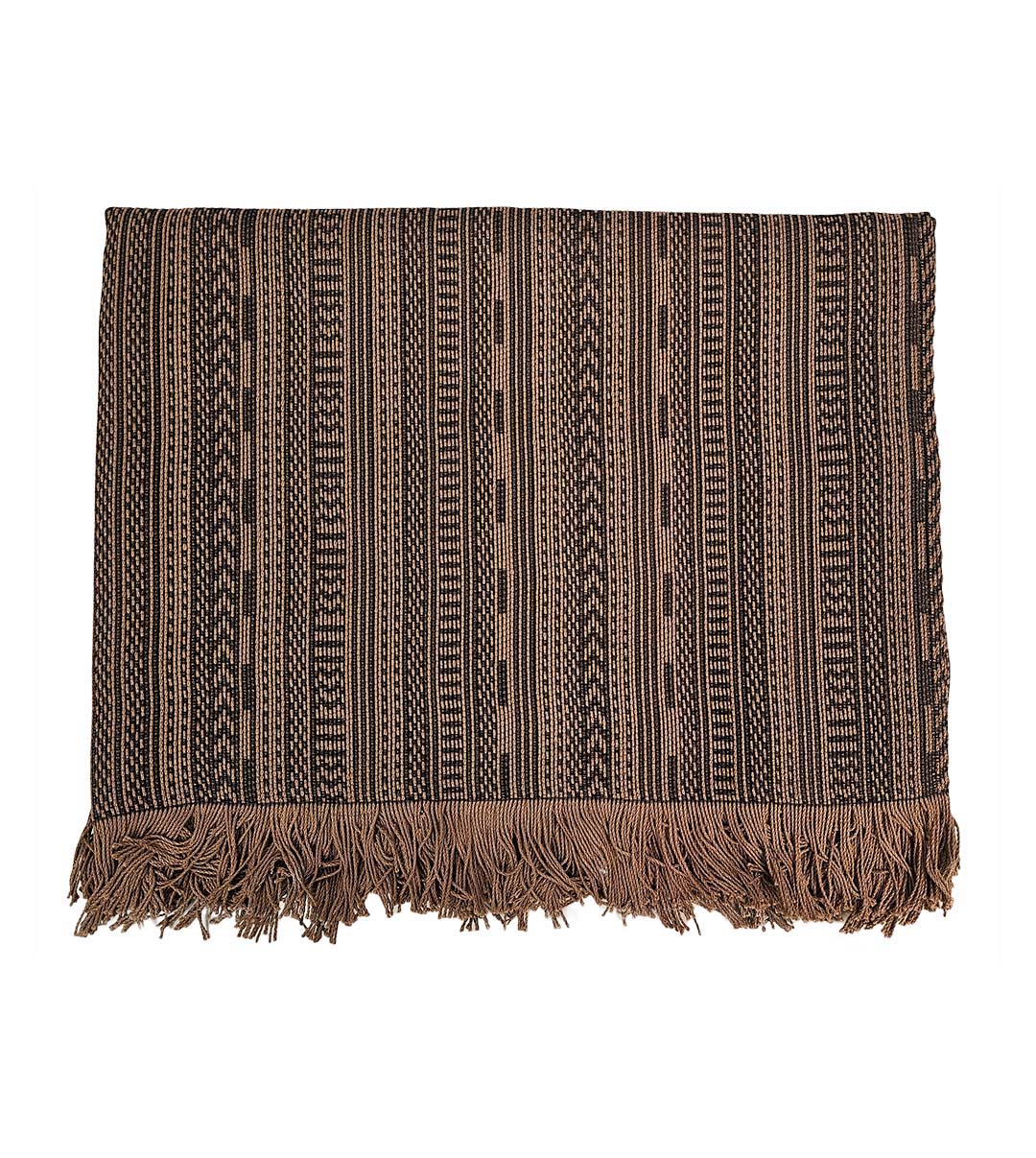 Textured Pattern Scarf with Fringed Edge
