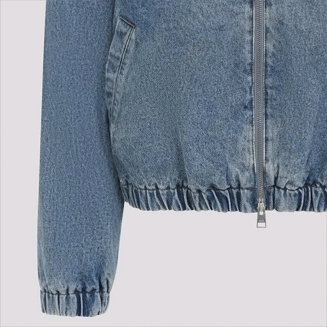 Classic Blue Denim Jacket with Embroidered Logo