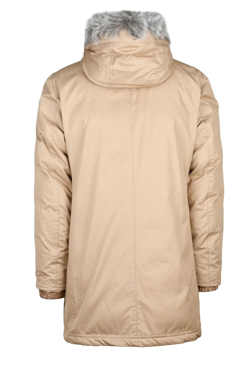 Canvas Parka with Down - Beige