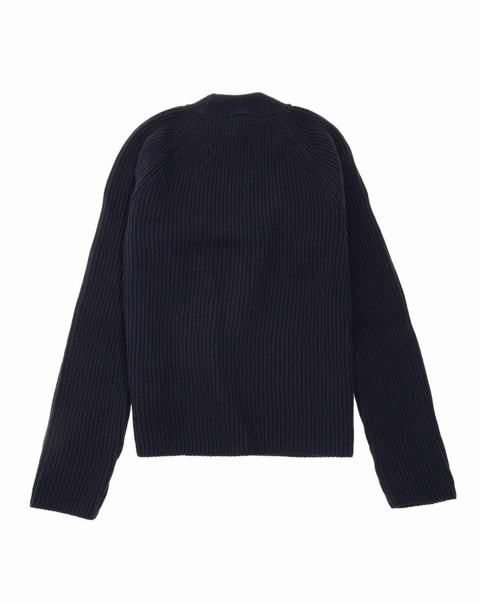 Ribbed Knit Sweater With Crew Neck