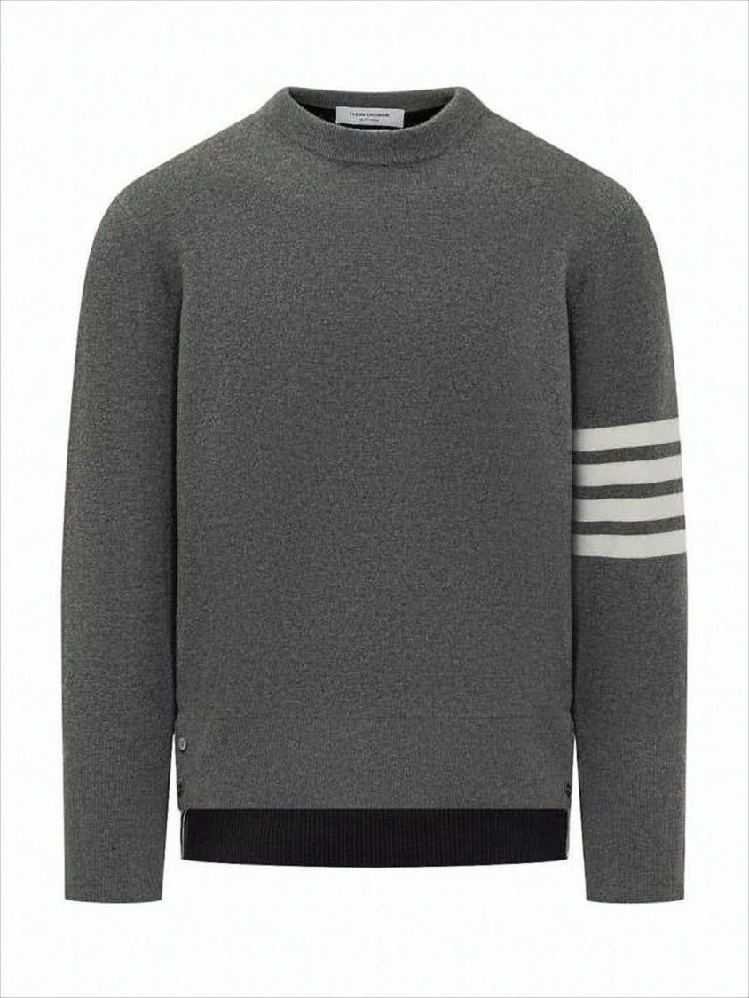 Textured Knit Sweater with Signature Stripes