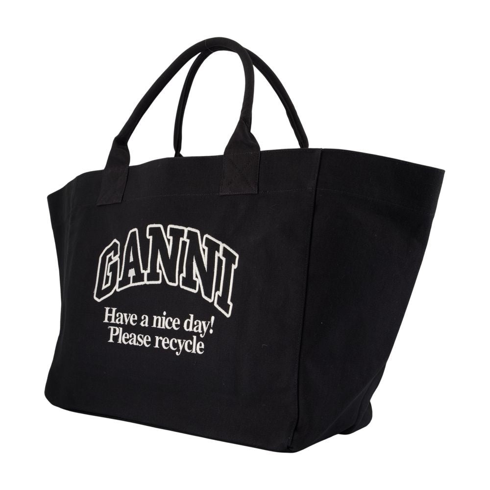 Xxl Pocket Shopper Bag - Cotton - Black