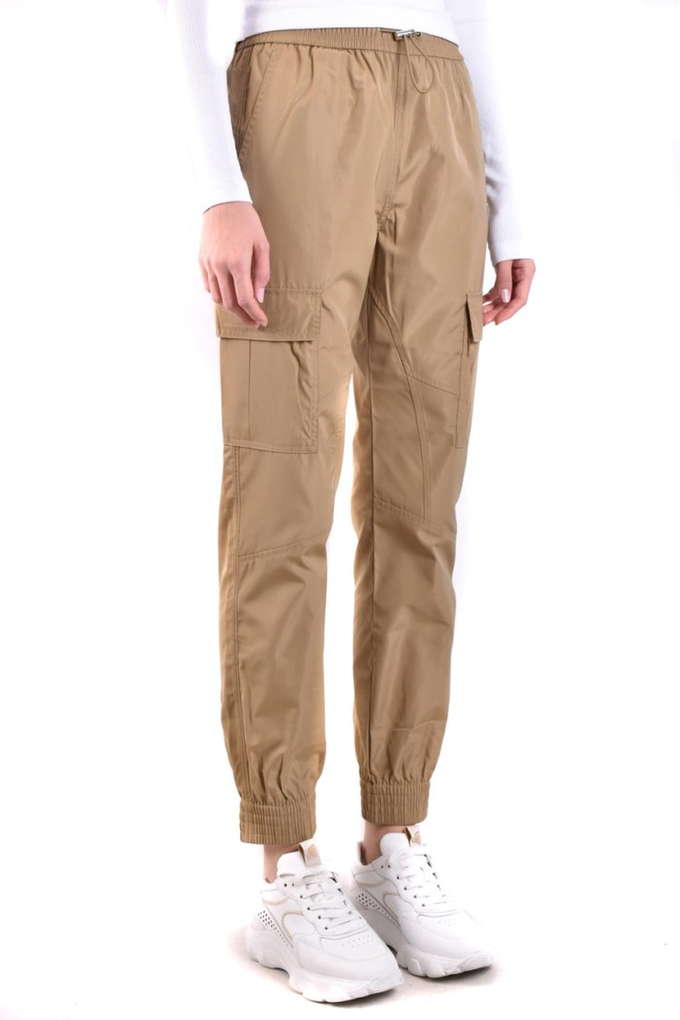 Cargo Trousers With Elastic Waistband And Functional Pockets