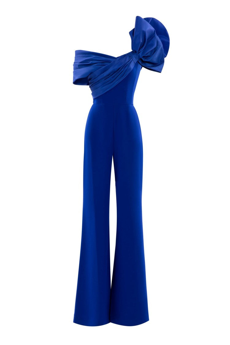 Draped Bow Jumpsuit