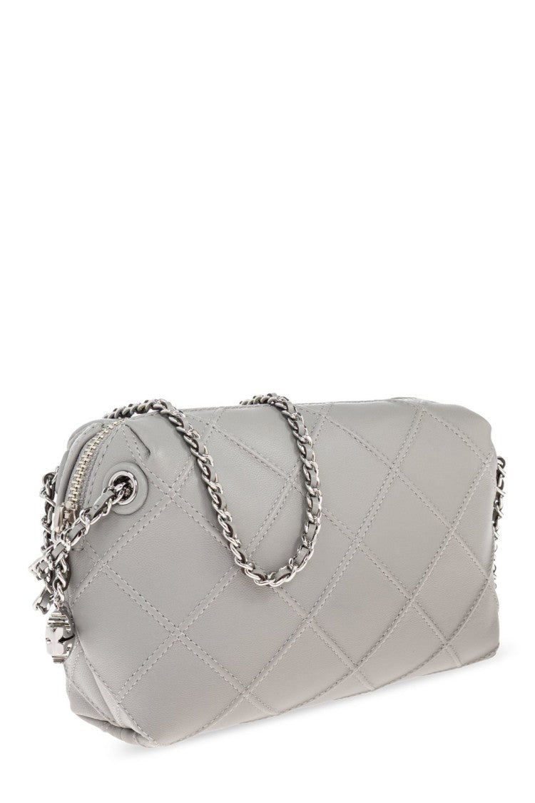 Gray Diamond Leather Camera Bag