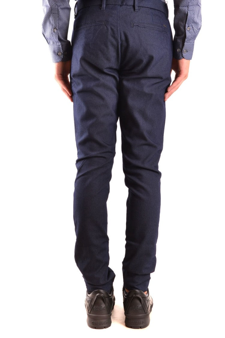 Teksturowane Spodnie Slim Fit z Klasycznym Pasem