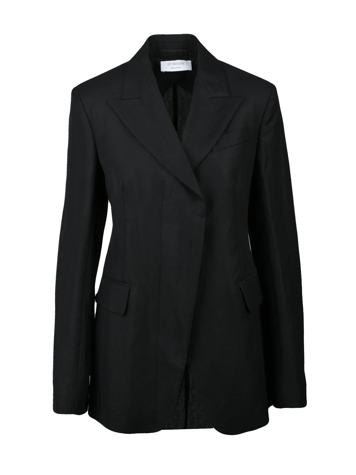 Black Cera Giacca Viscose Linen Jacket
