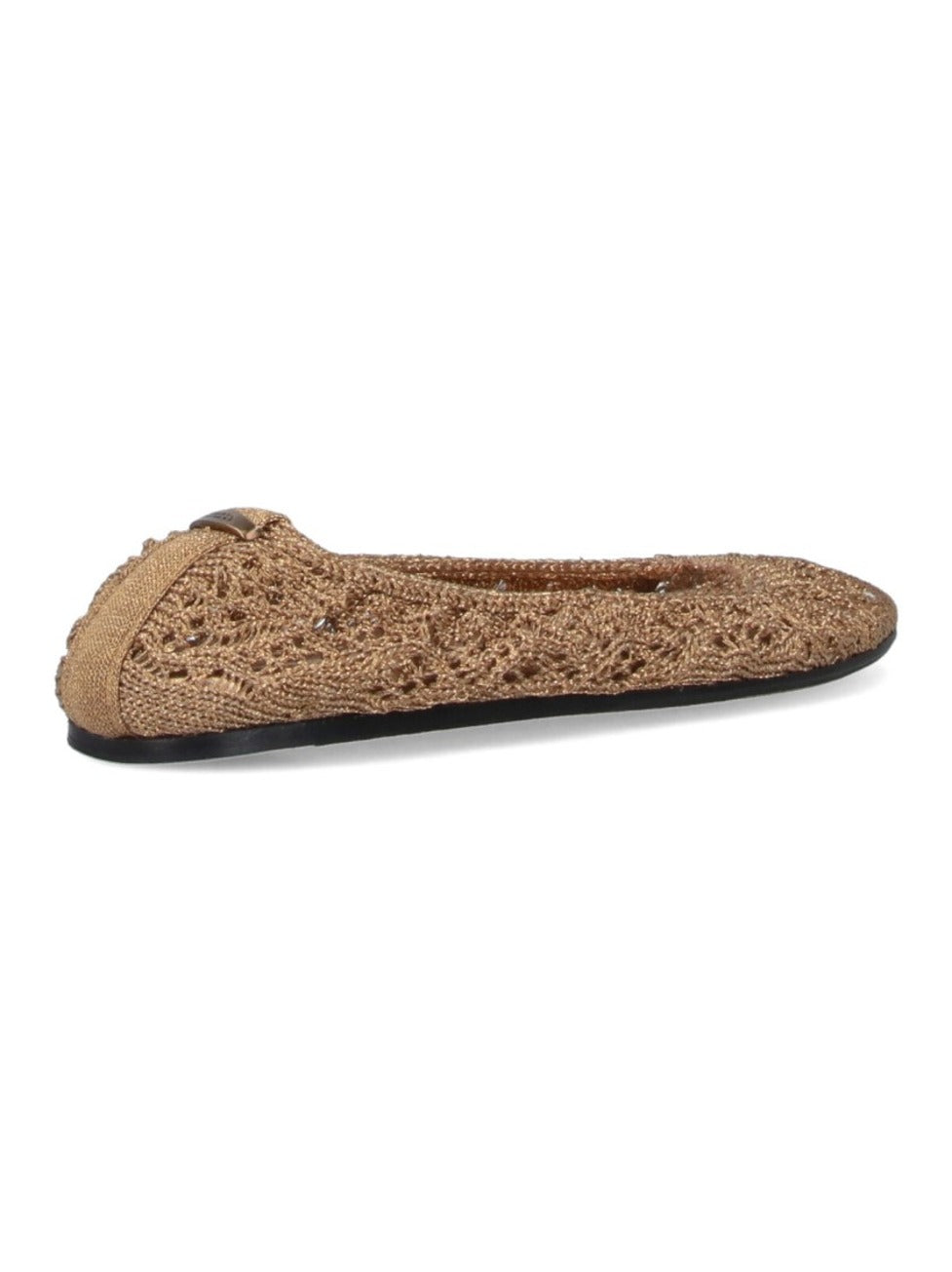 "Belna" Crochet Ballerinas – Gold