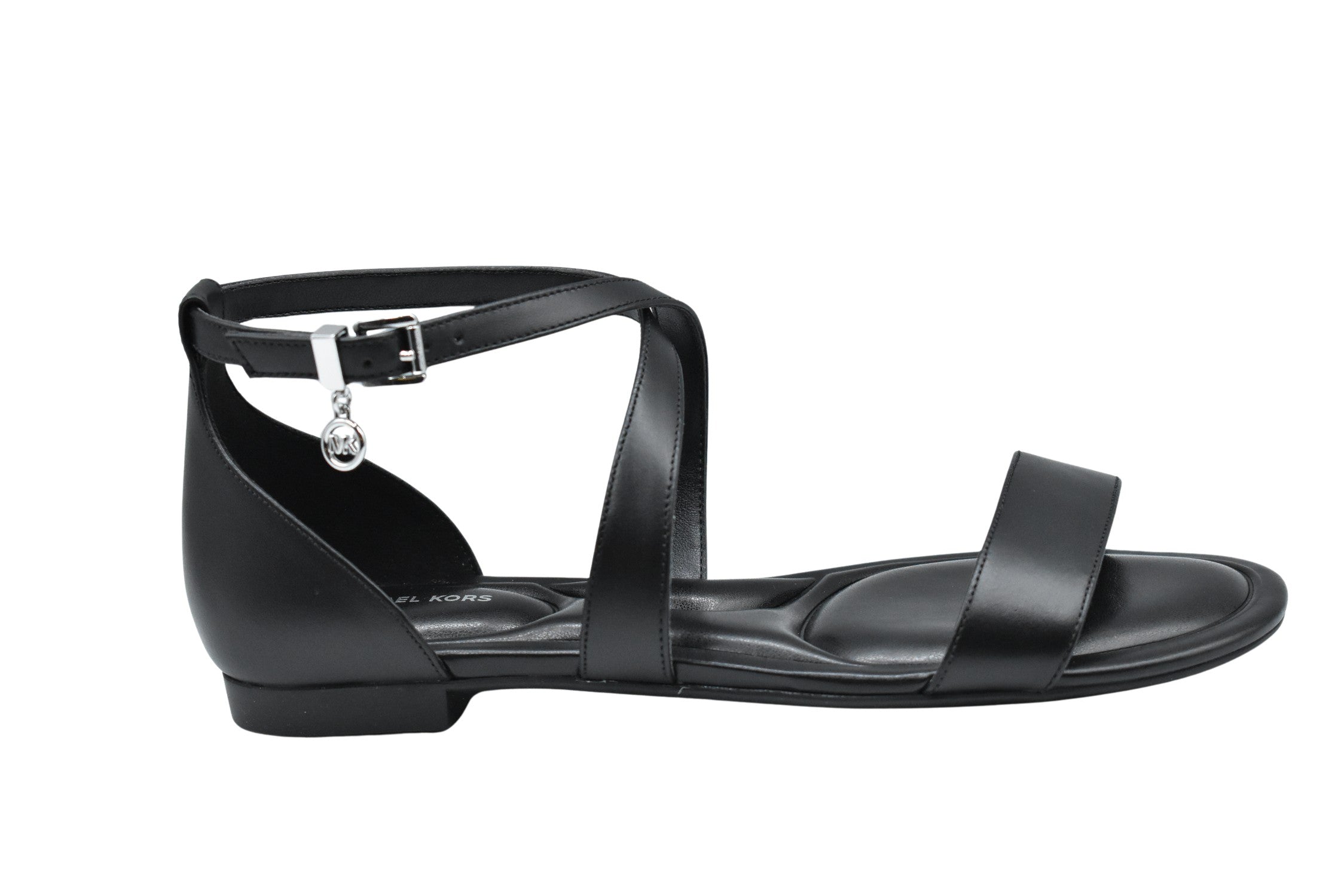 Crisscross-Strap Sandals In Luxurious Black Leather