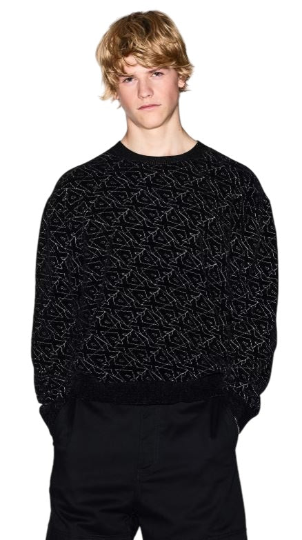 Geometric Pattern Crewneck Sweater