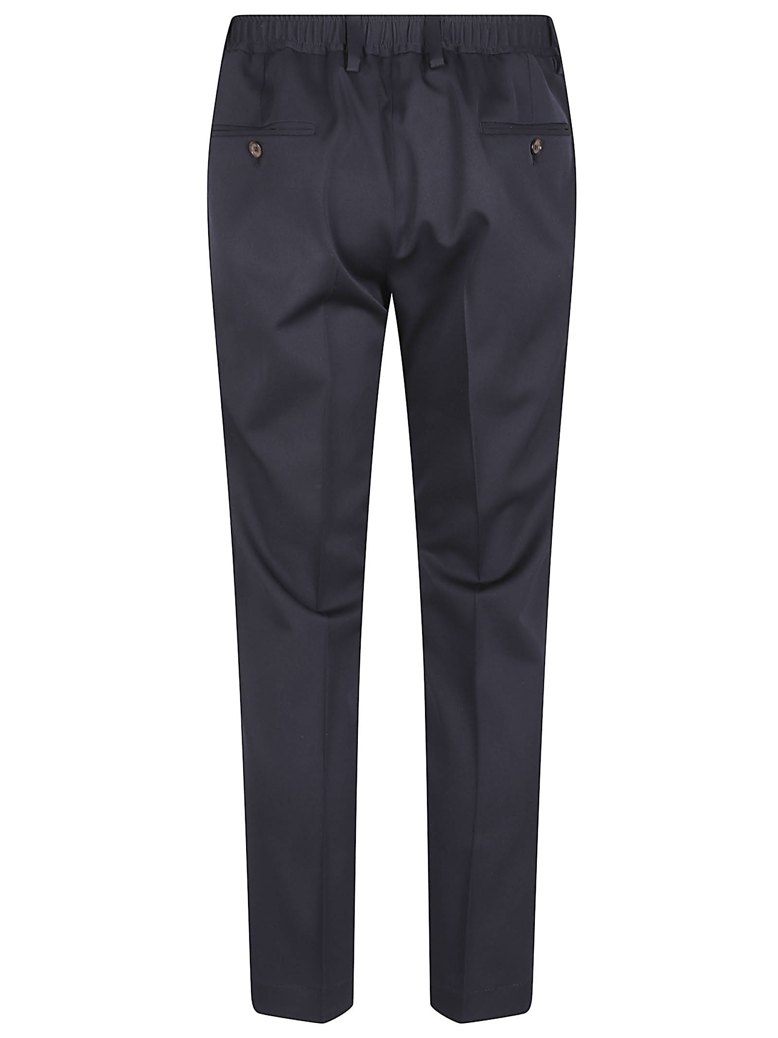 Tailored Fit Black Trousers with Button Closure