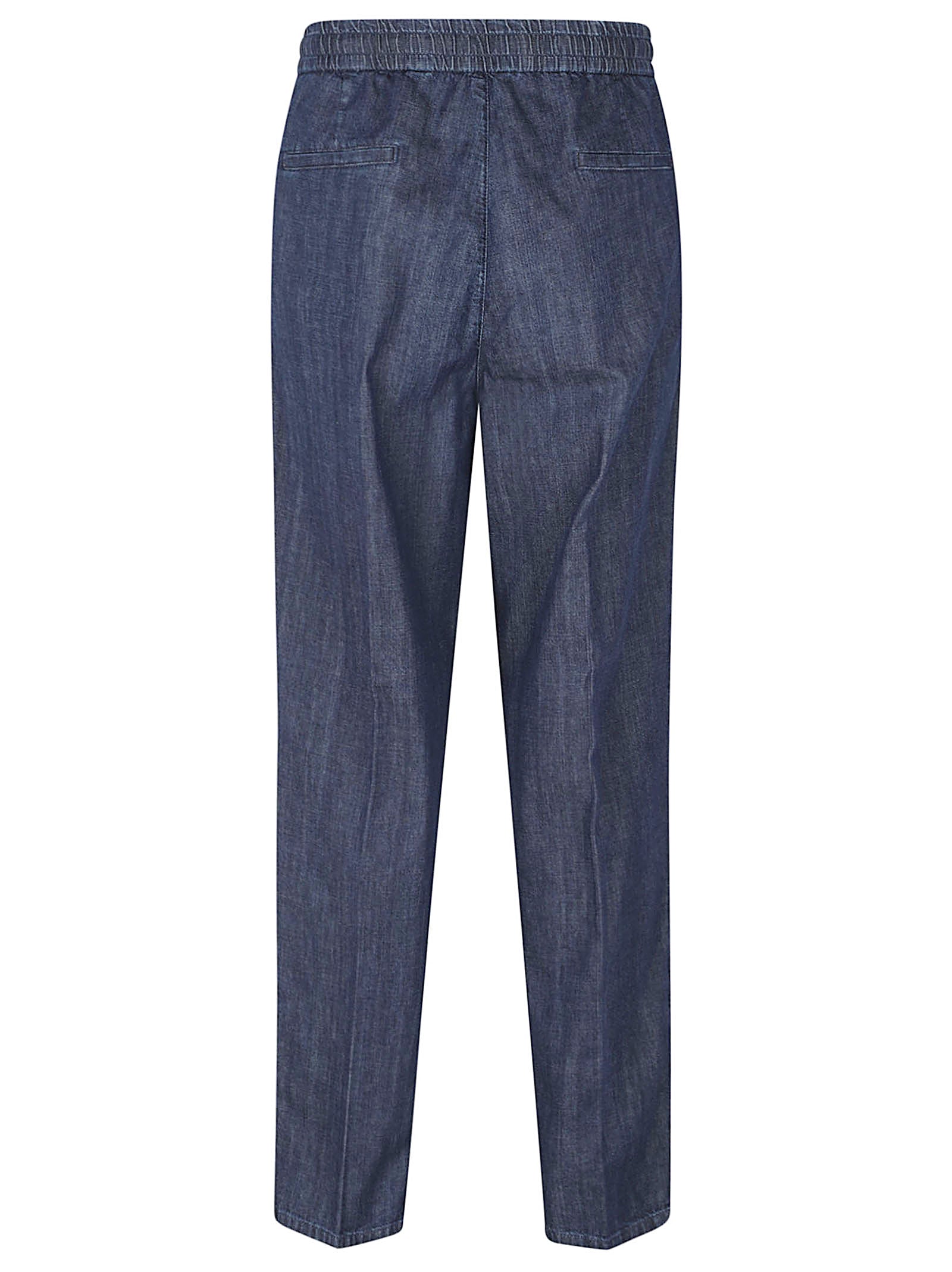 Relaxed Fit Denim-Effect Cotton Pants