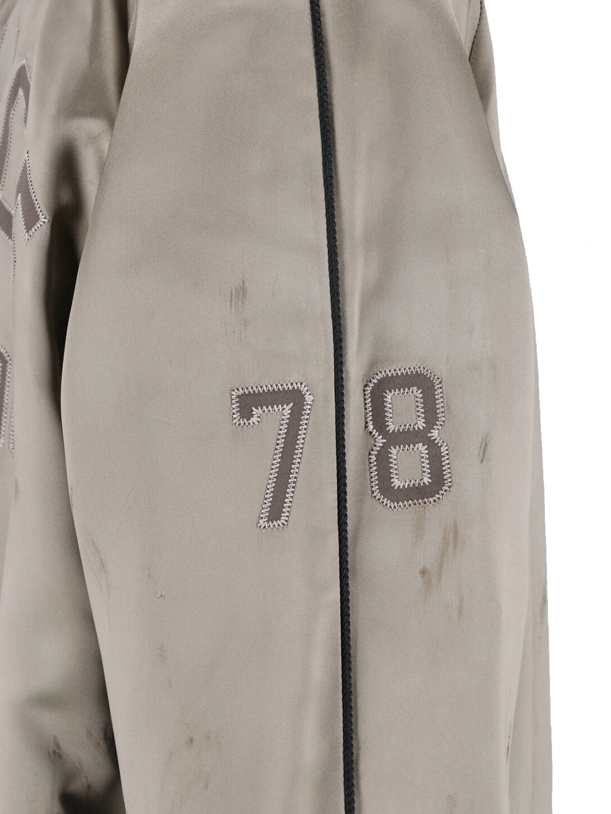 Green Button Closure Acetate Bomber Jacket