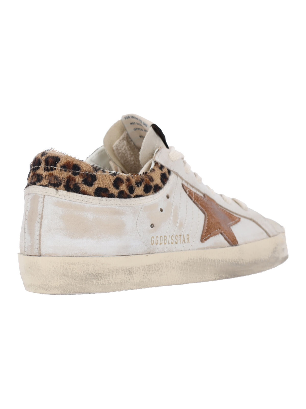 White Super-Star Distressed Calf Leather Sneakers