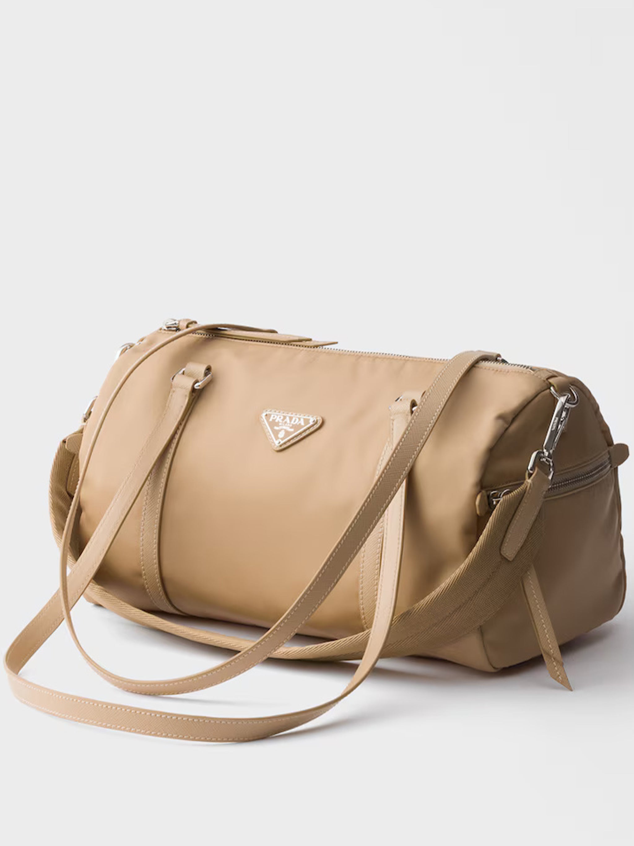 Neutral Bauletto Matte Finish Handbag