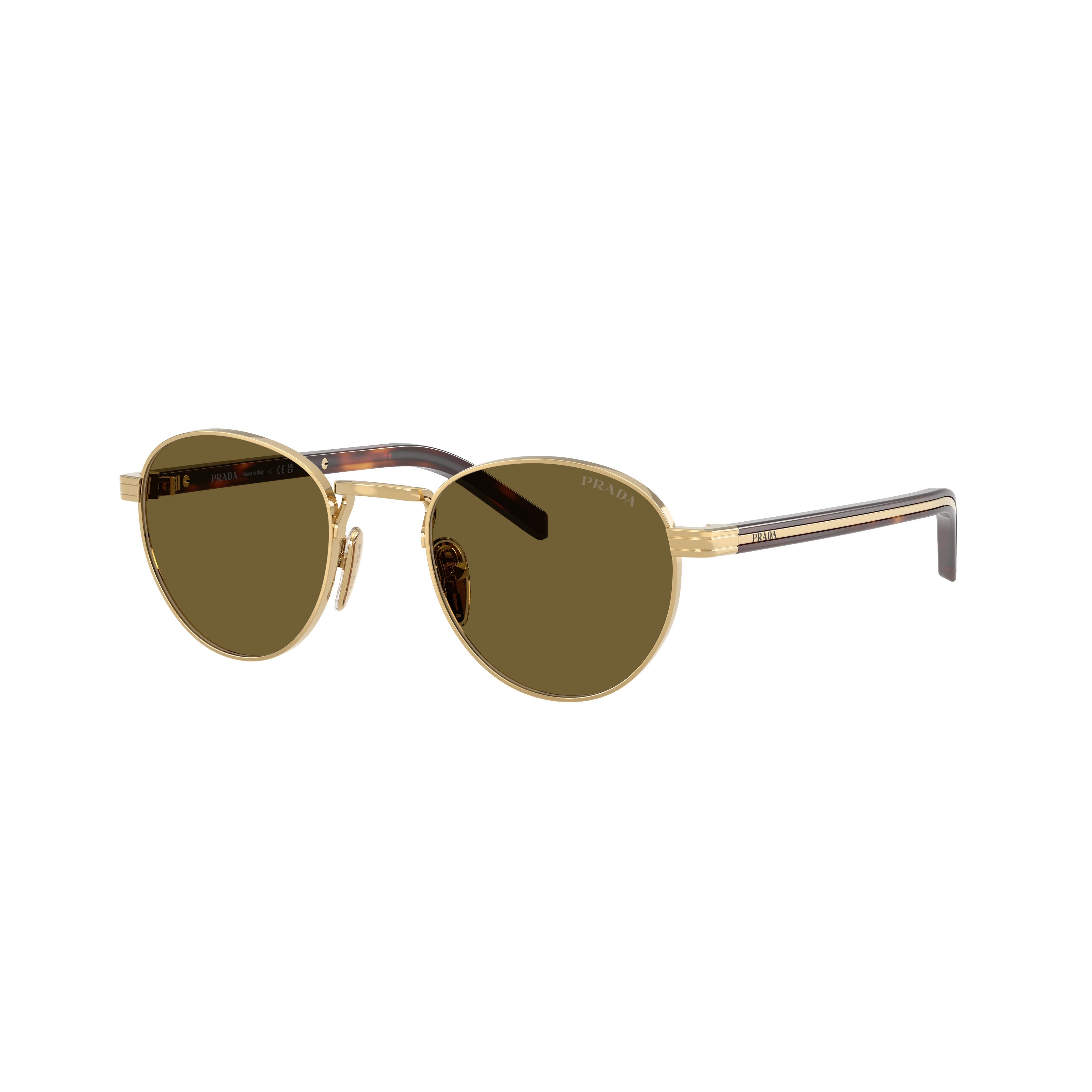 0pr B52s Round Frame Gold-tone Metal Sunglasses