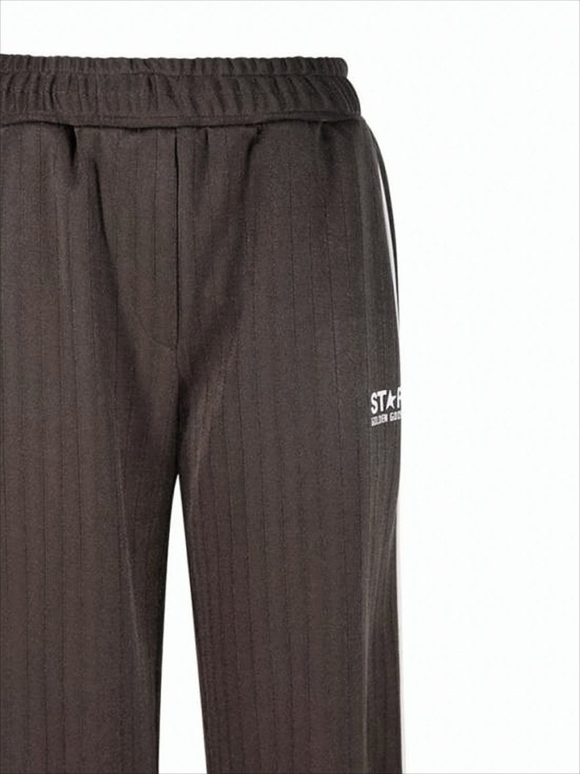 Straight Black Pants with Relaxed Fit and Adjustable Hem