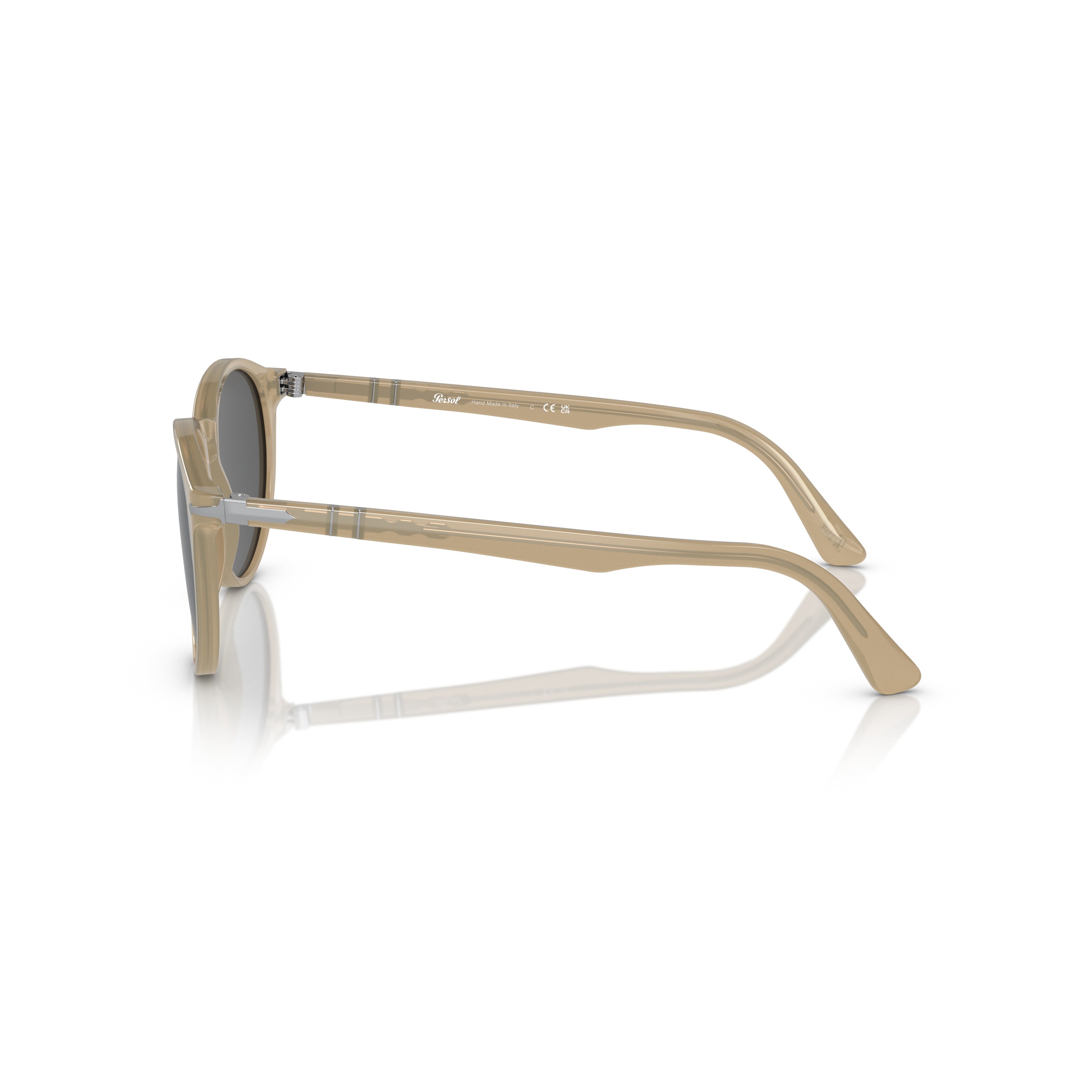 0po3152s Translucent Beige Acetate Sunglasses with Keyhole Bridge