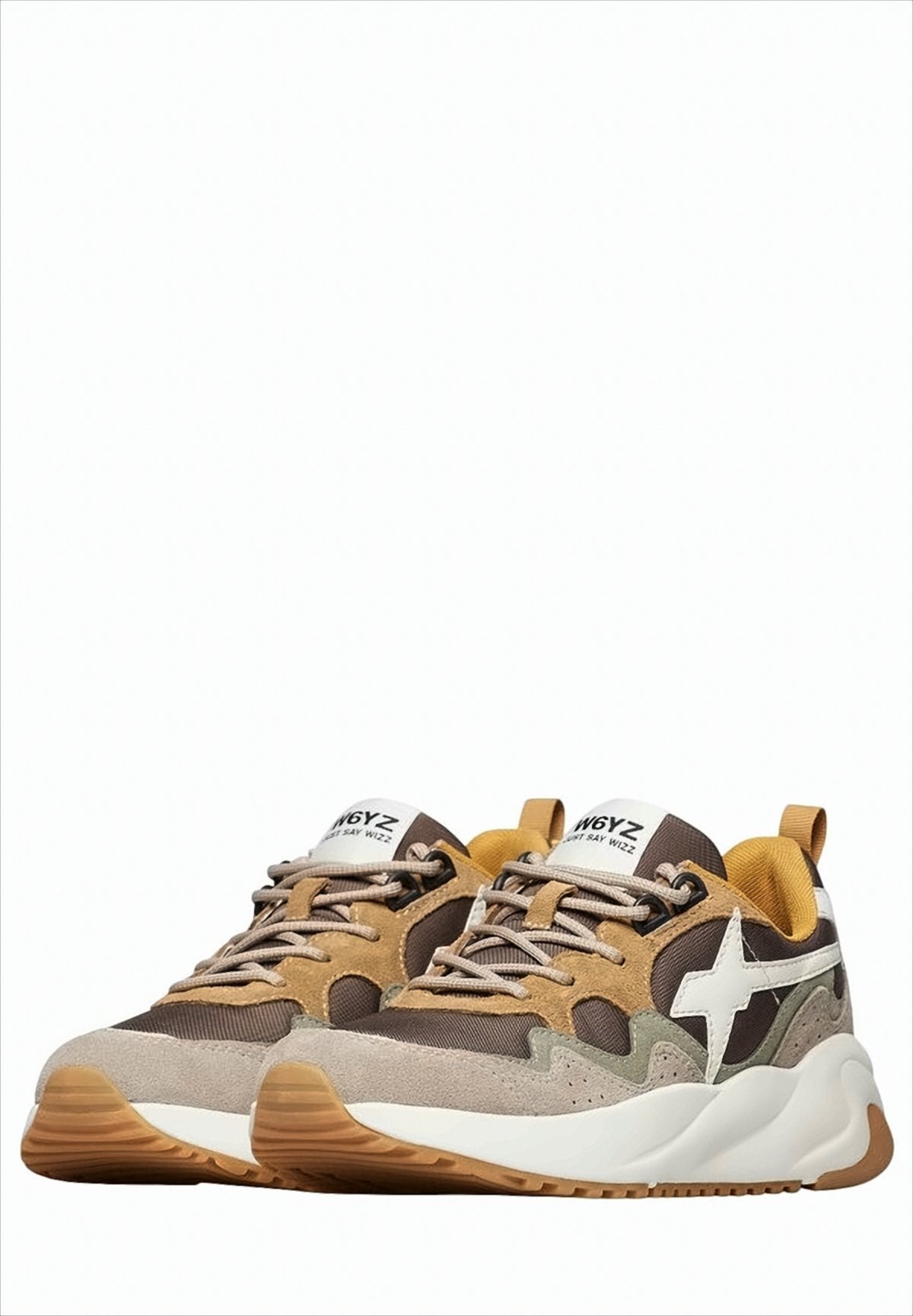 Layered Brown Sneakers With Suede