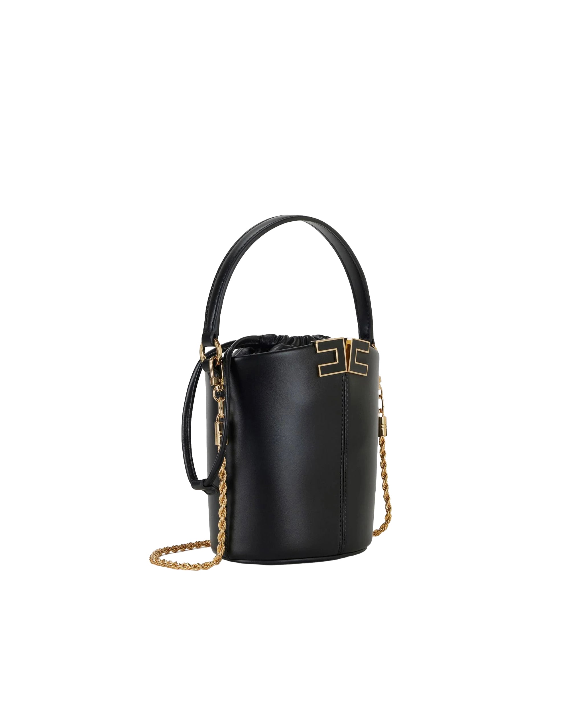 Bucket Bag With V-Cut Design And Gold Logo