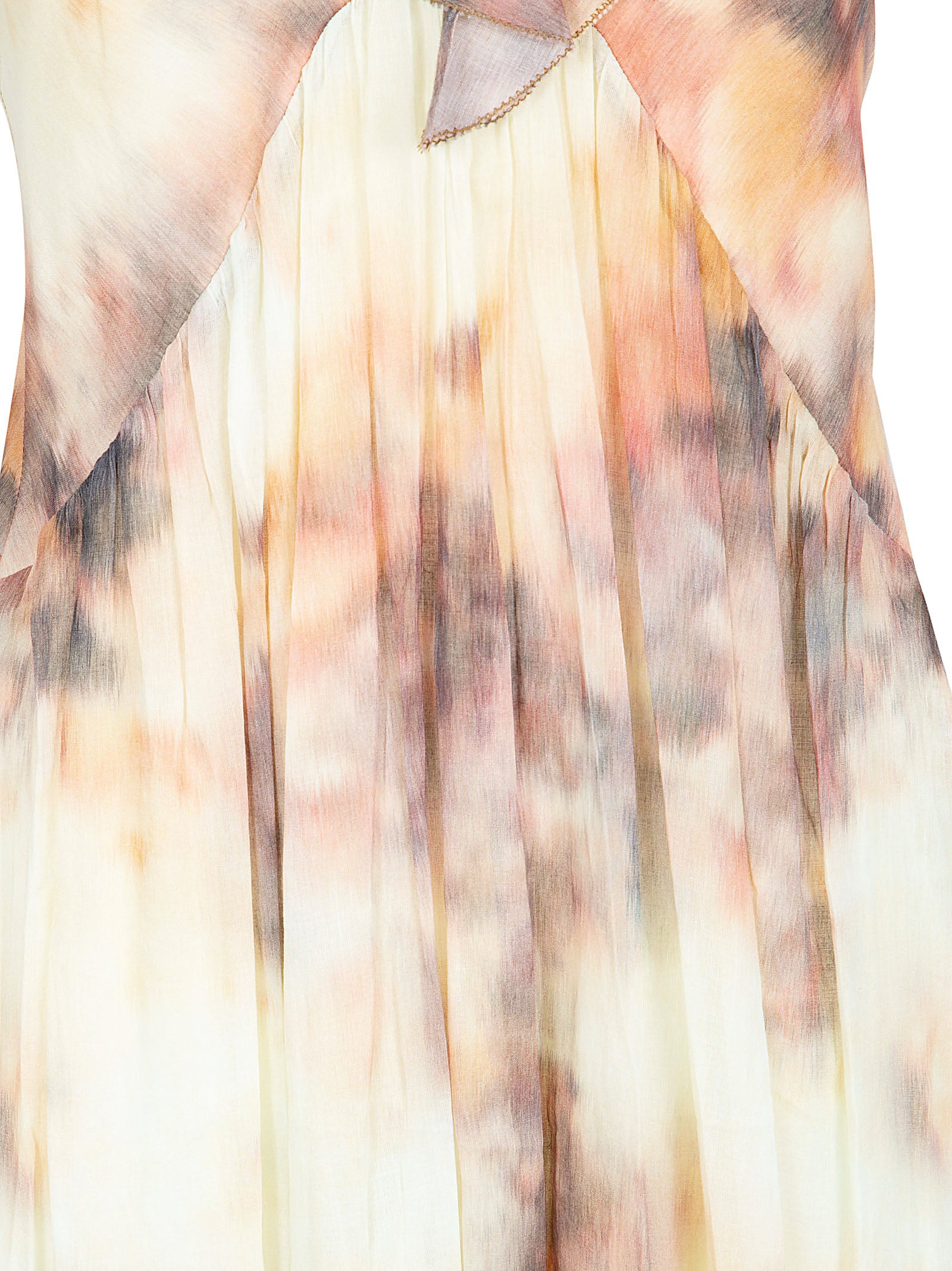 Cloud-Print Maxi Dress in Organic Cotton Voile