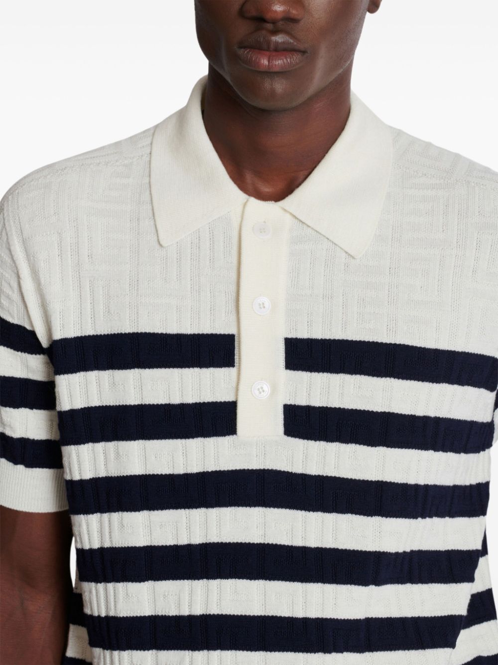 Knitted Virgin Wool Polo Shirt