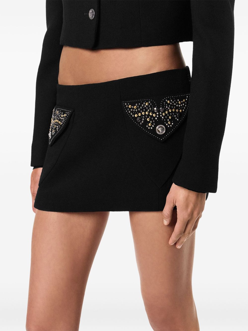 Mini Skirt In Double Wool Crepe