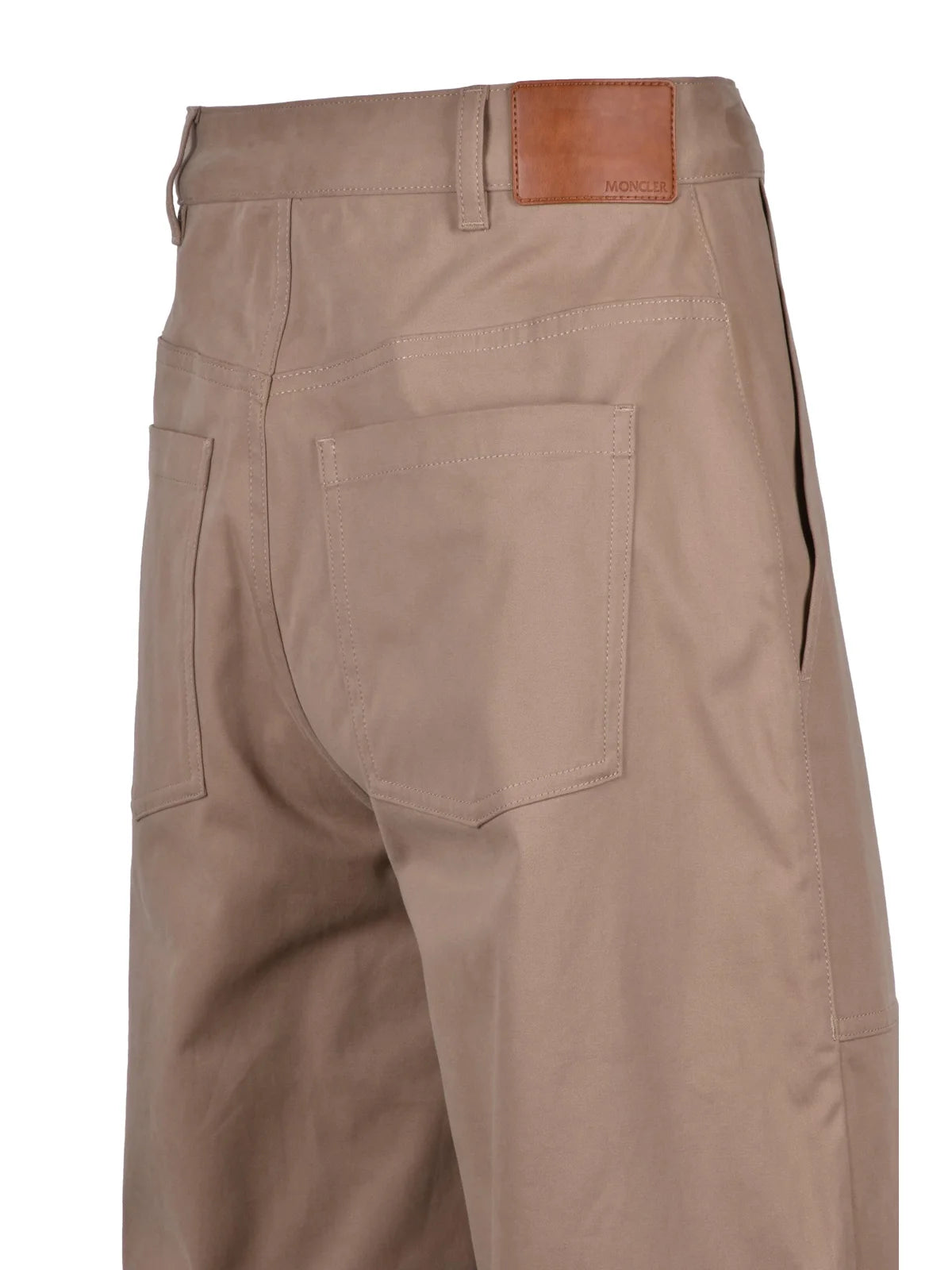 Wide Leg Trousers Wool Stretch - Beige