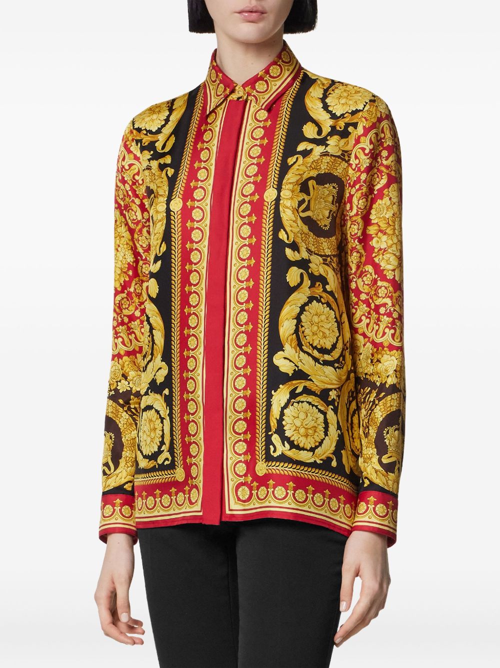 Baroque Print Long-Sleeve Top