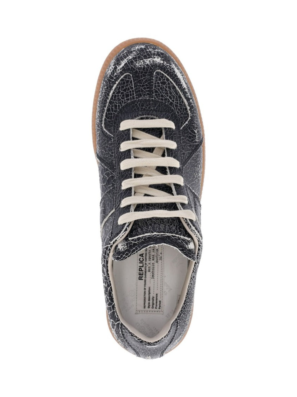 Cracked Leather Low-Top Sneakers