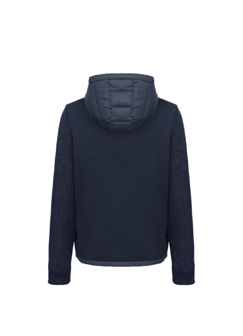 Quilted Front Windbreaker with Adjustable Hood