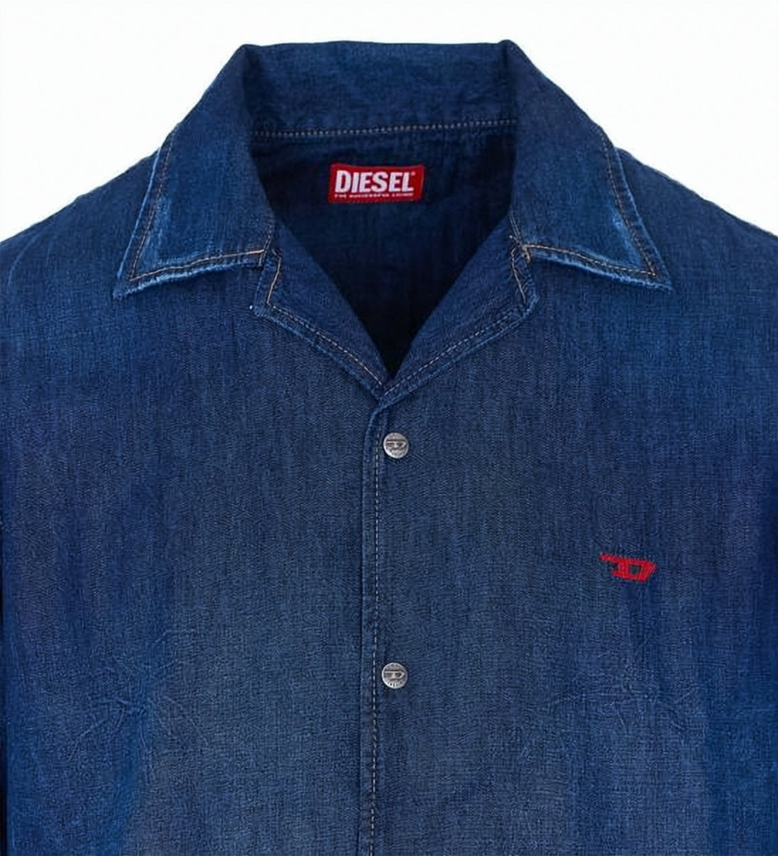 Cotton Short-Sleeve Denim Shirt
