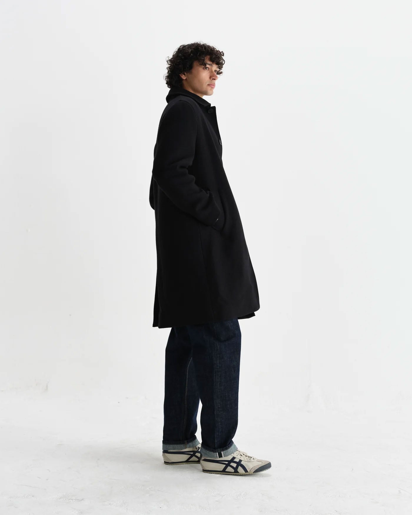 Wool Twill Stan Coat with Minimalist Design