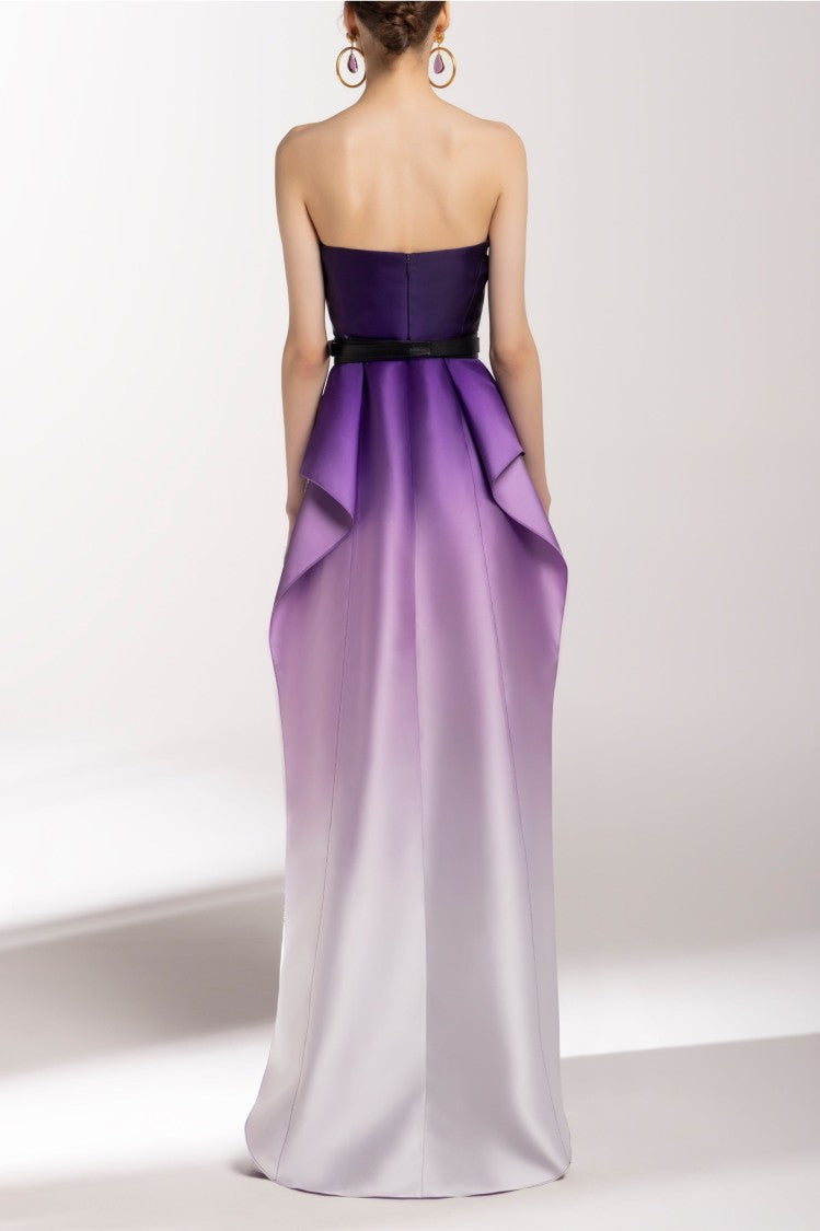 Mikado, Strapless Dress With Beading On The Sides