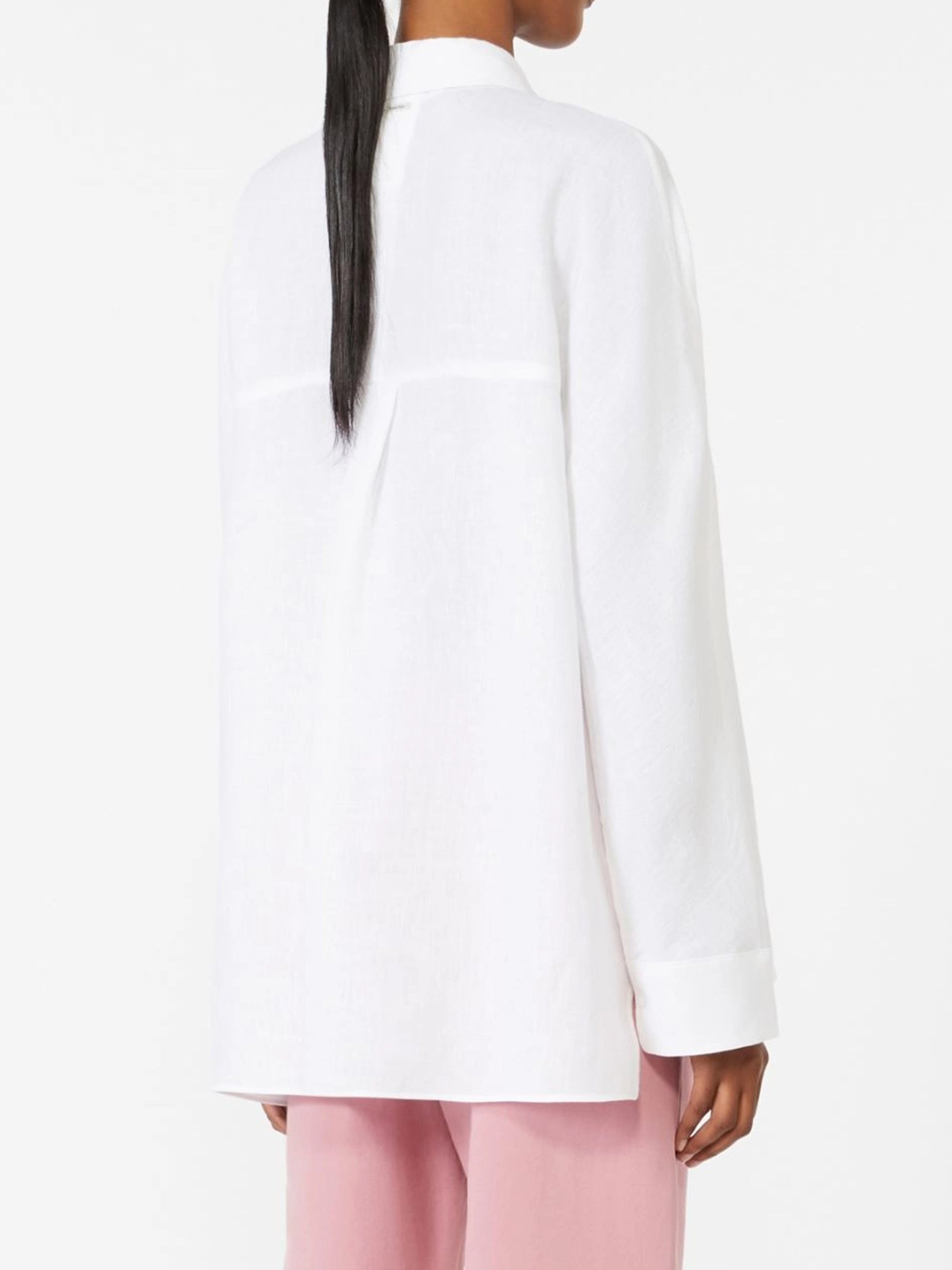 White Smmgala Loose-Fitting Cotton Shirt