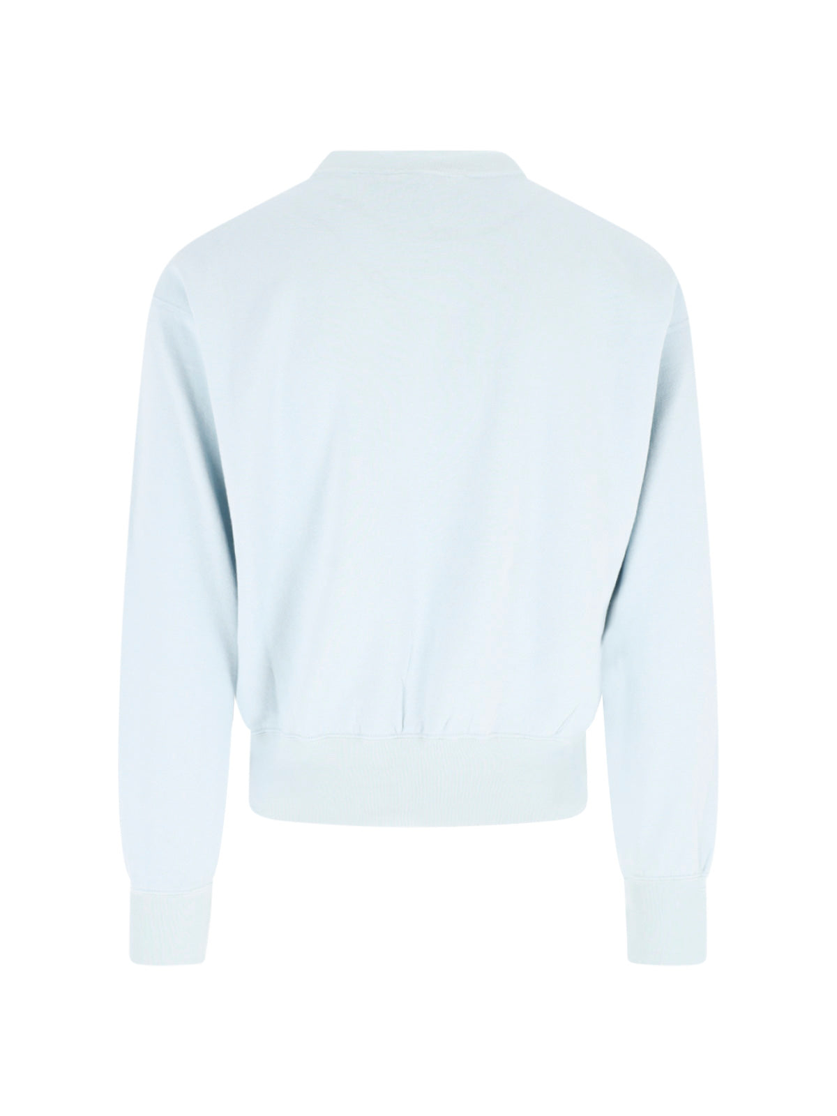 Light Blue Cotton Blend Ribbed Sweater